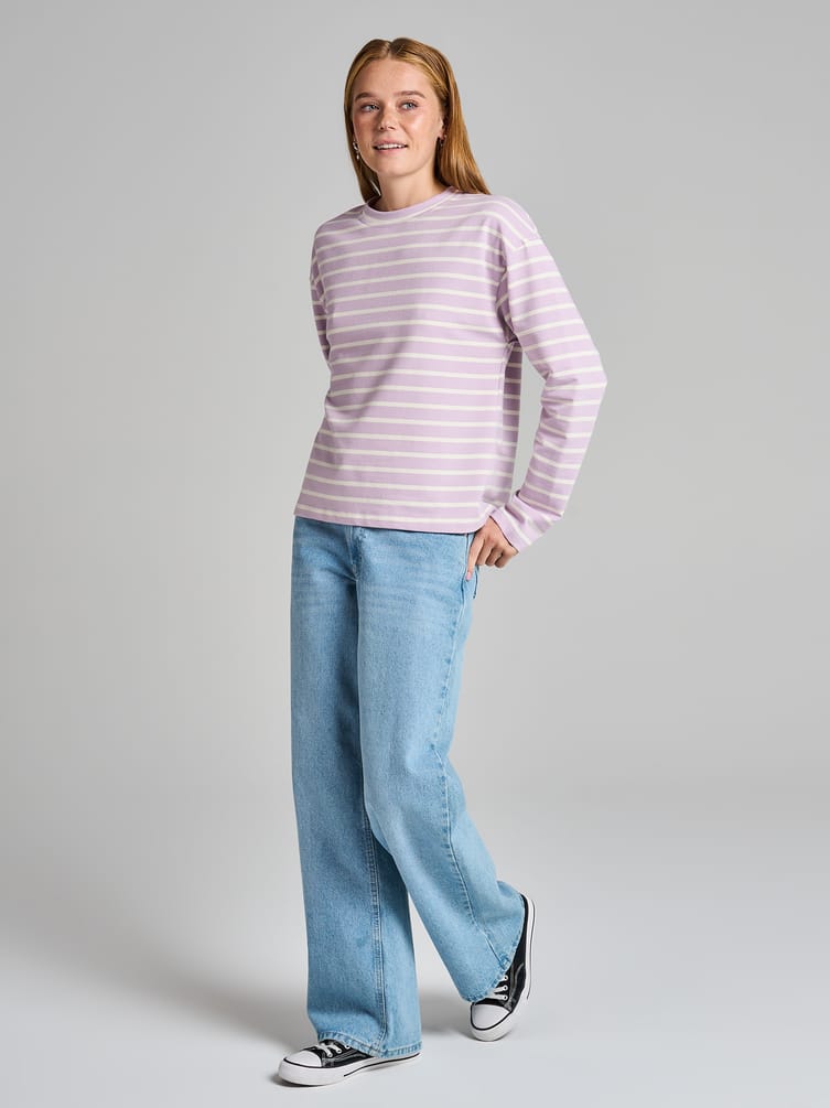 Лонгслив в полоску плотный