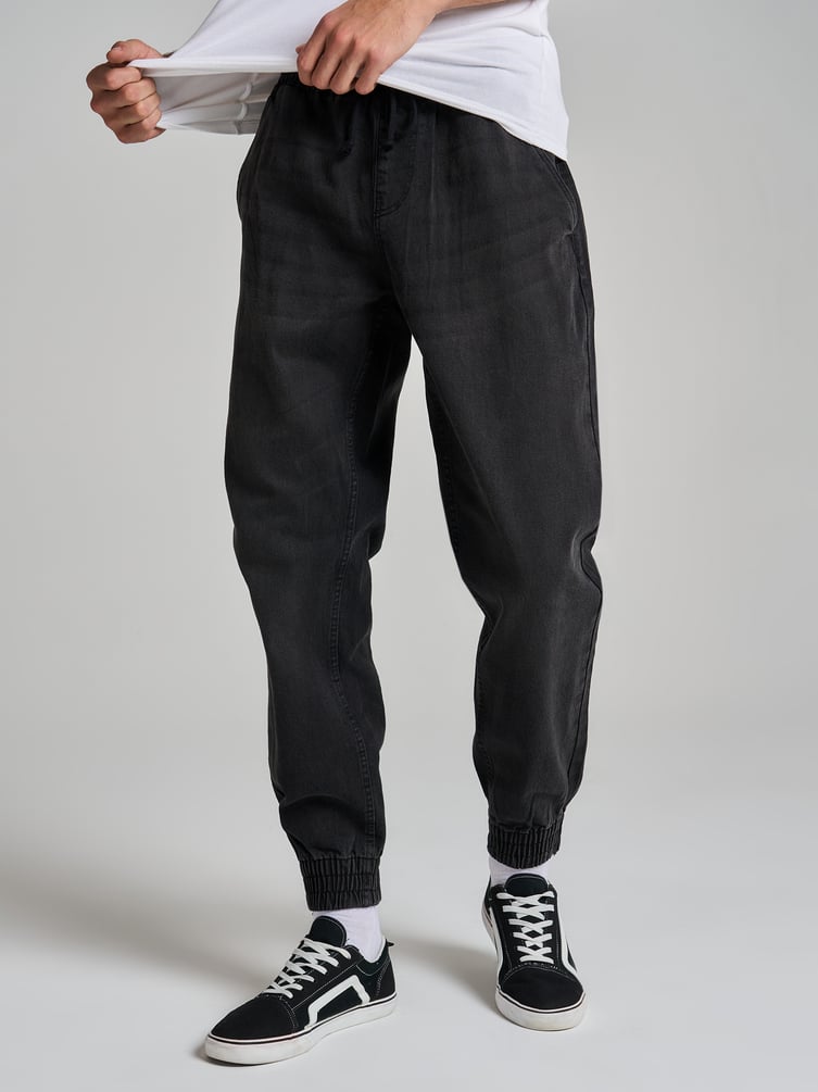 Джинсы джоггеры на резинке