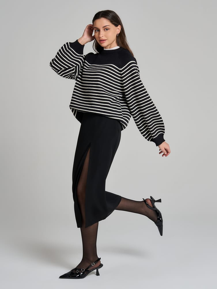 Джемпер трикотажный в полоску