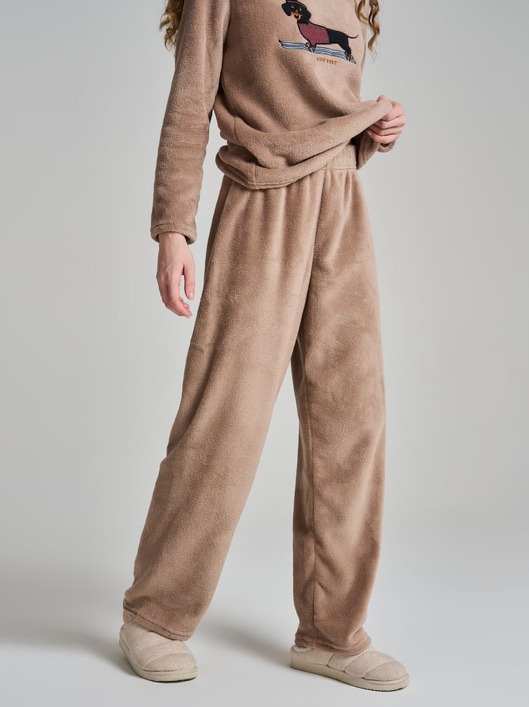 Пижама теплая с вышивкой таксы