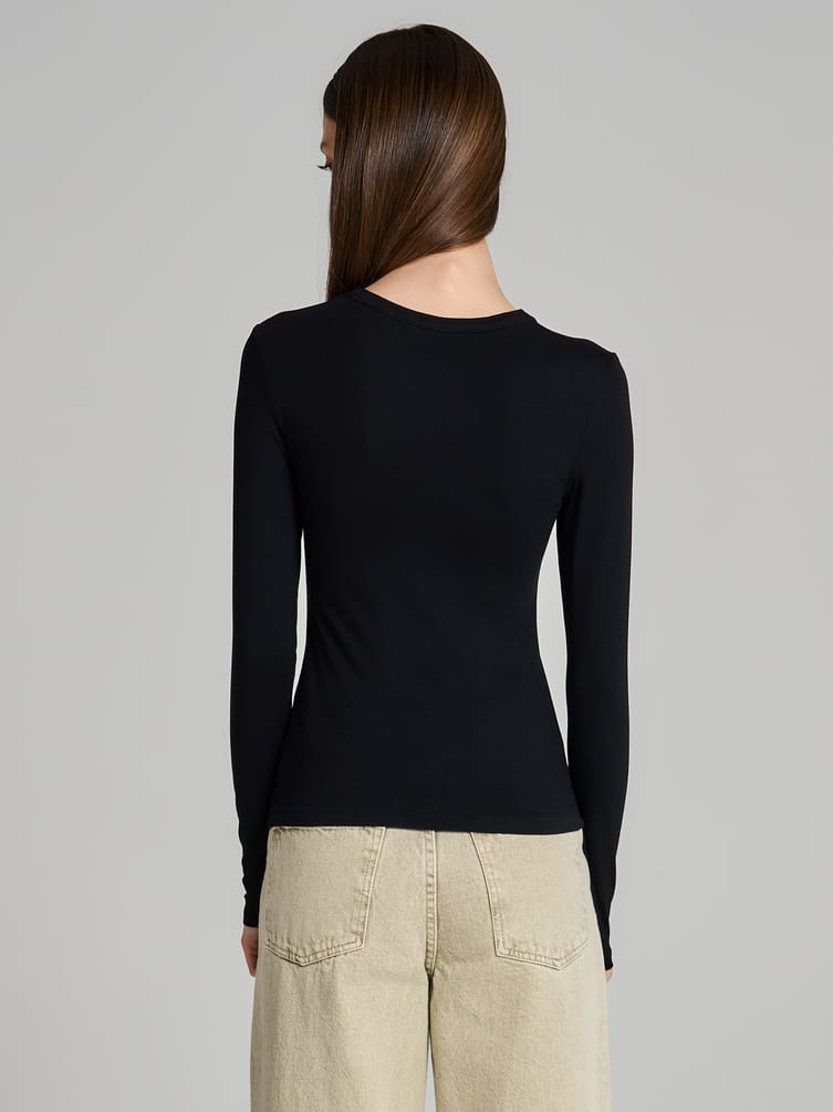 Лонгслив облегающий с принтом