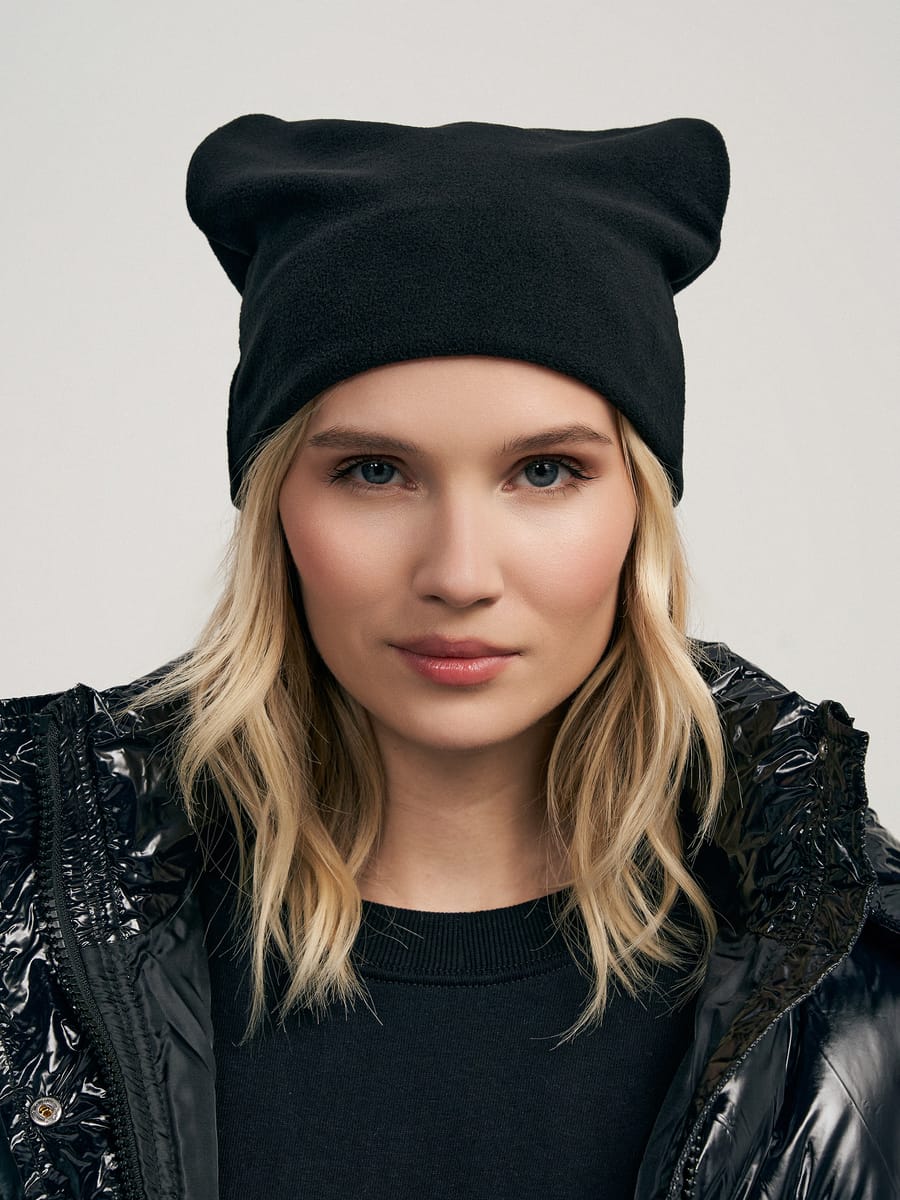 Флисовая осенняя зимняя шапка