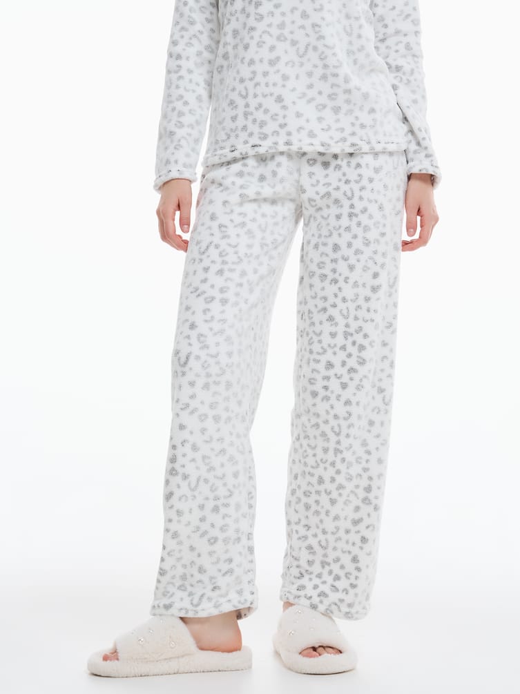 Плюшевая пижама с лонгсливом и брюками