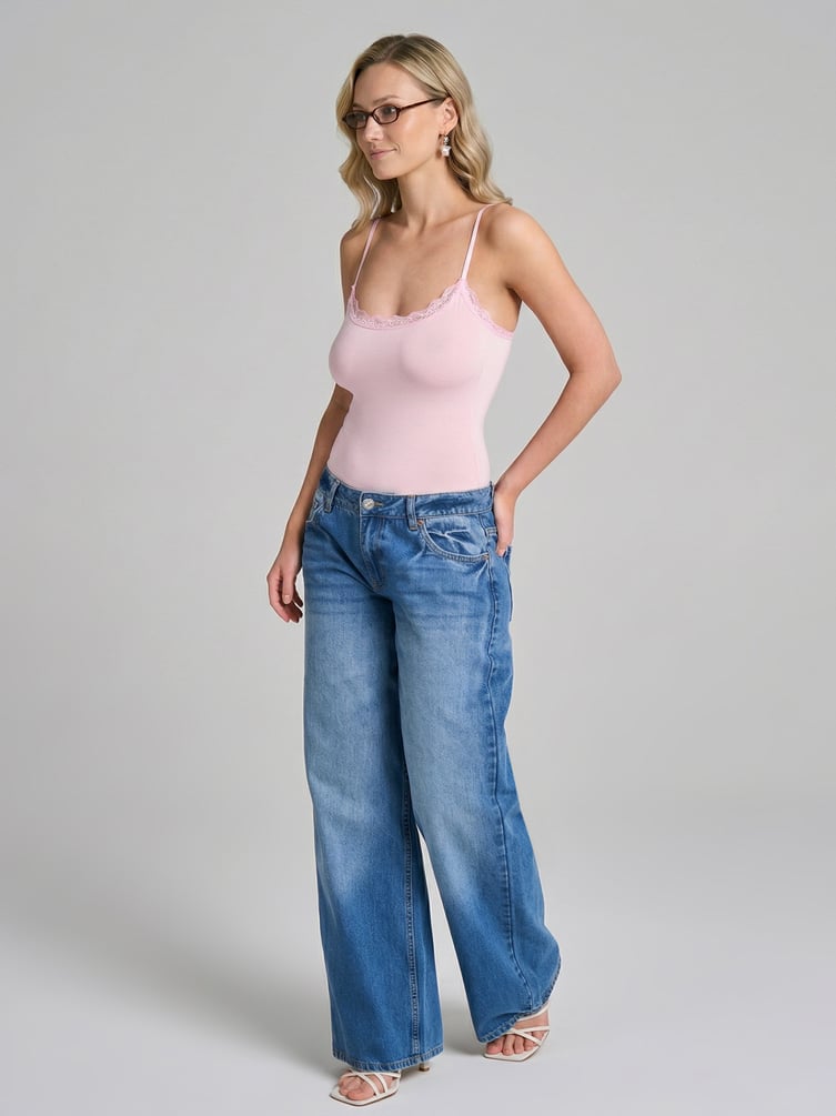 Боди-майка с кружевом