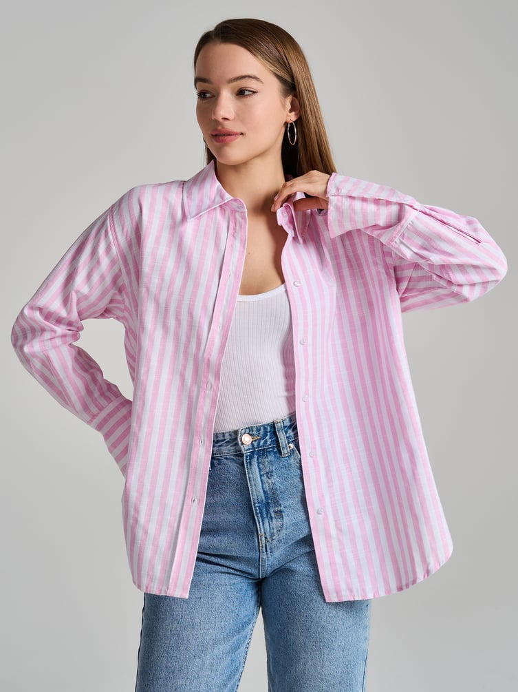 Рубашка оверсайз в полоску