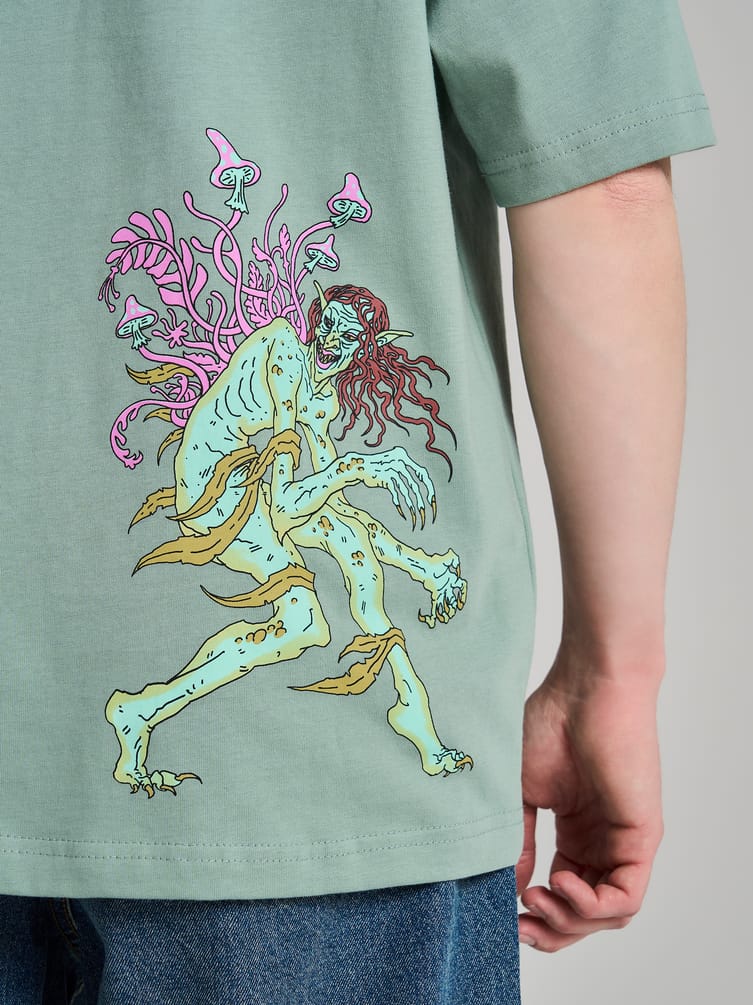 Футболка из хлопка с принтом кикиморы
