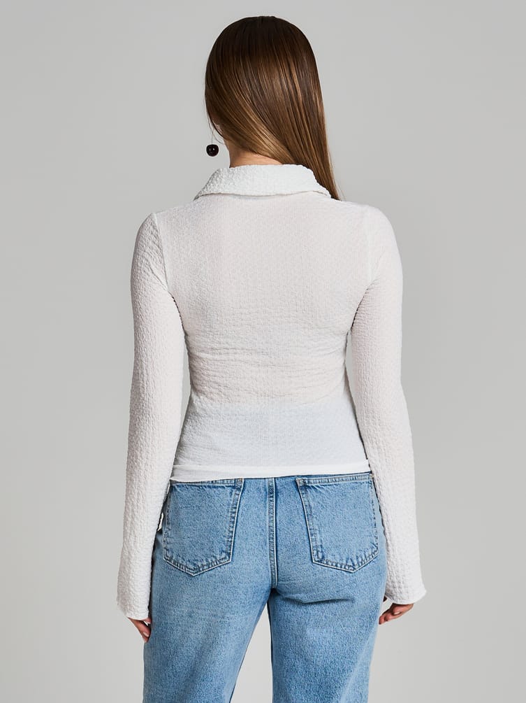 Поло с длинным рукавом их жатого материала