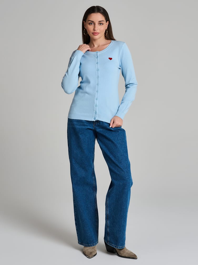 Кардиган на пуговицах с вышивкой