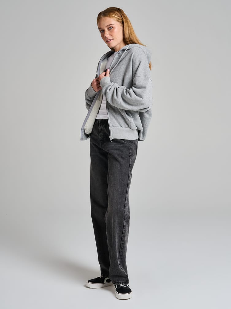 Зип худи оверсайз со стразами на спине