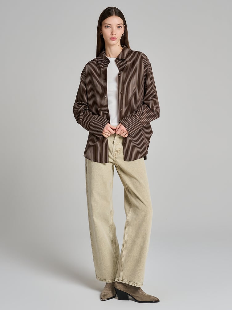 Удлиненная рубашка в полоску