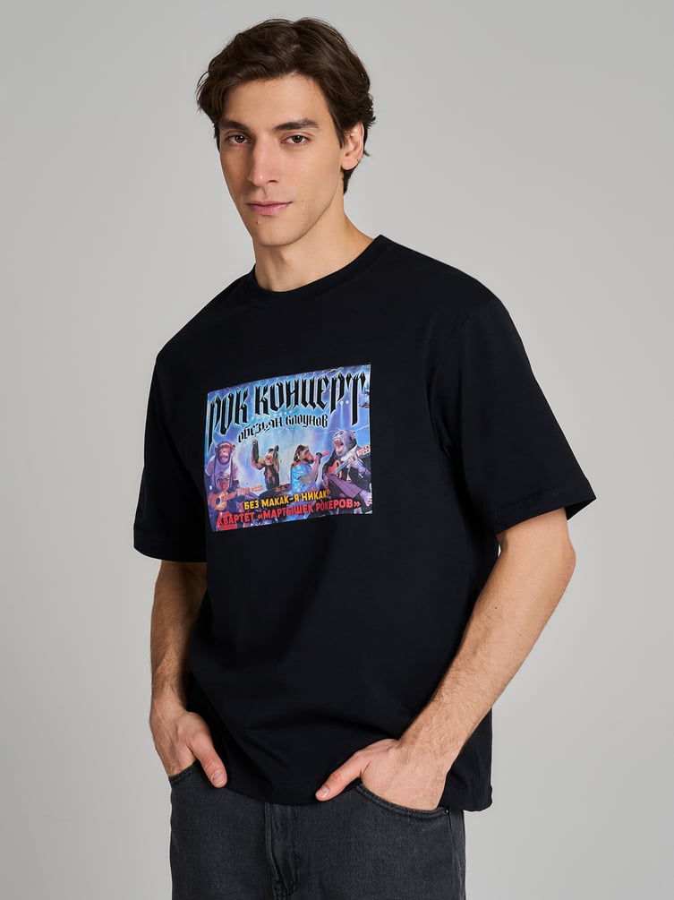 Футболка с принтом Рок мартышек