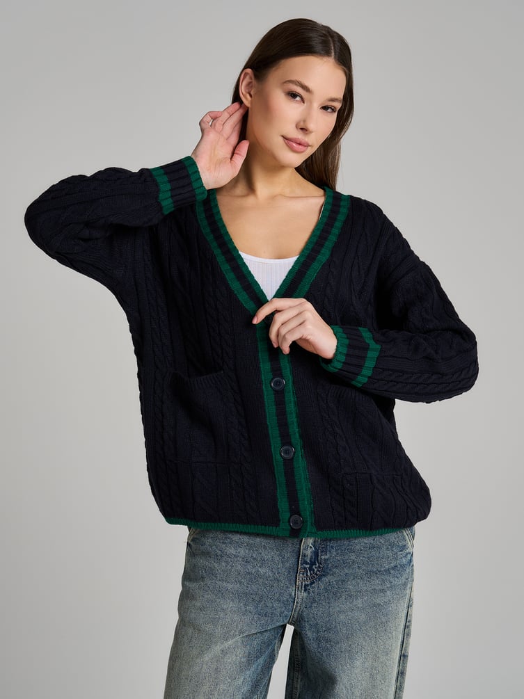 Кардиган вязаный оверсайз на пуговицах