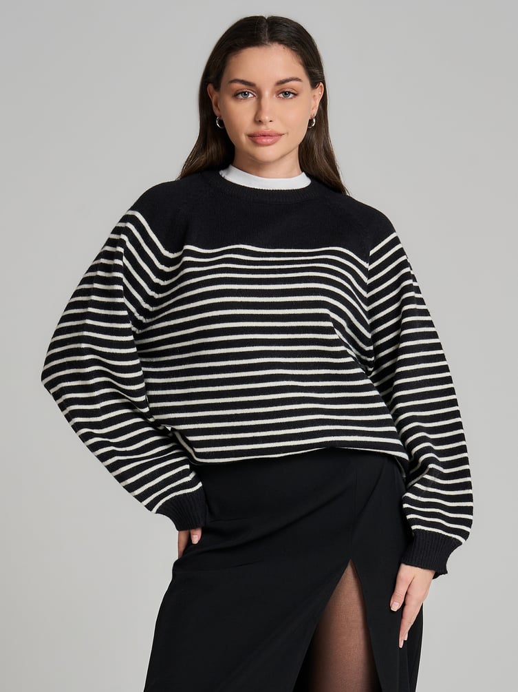 Джемпер трикотажный в полоску