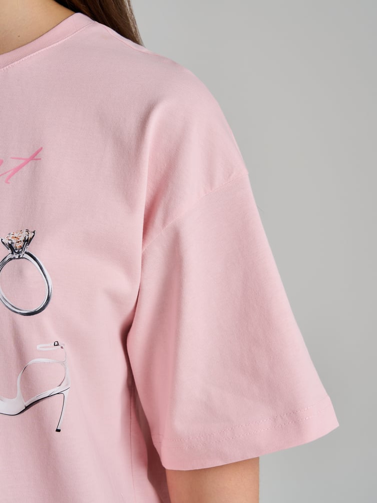 Футболка оверсайз из хлопка с принтом