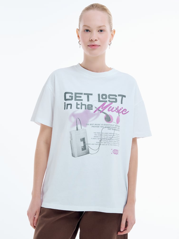 Футболка с принтом аудиоплеера