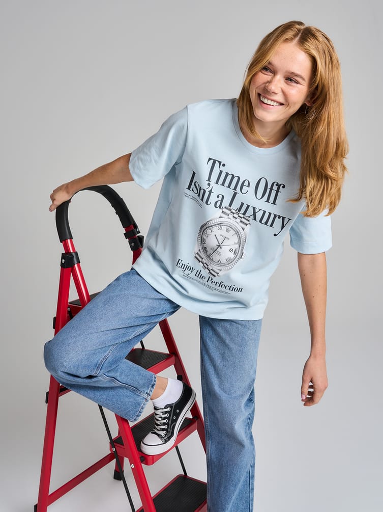 Футболка оверсайз из хлопка с принтом