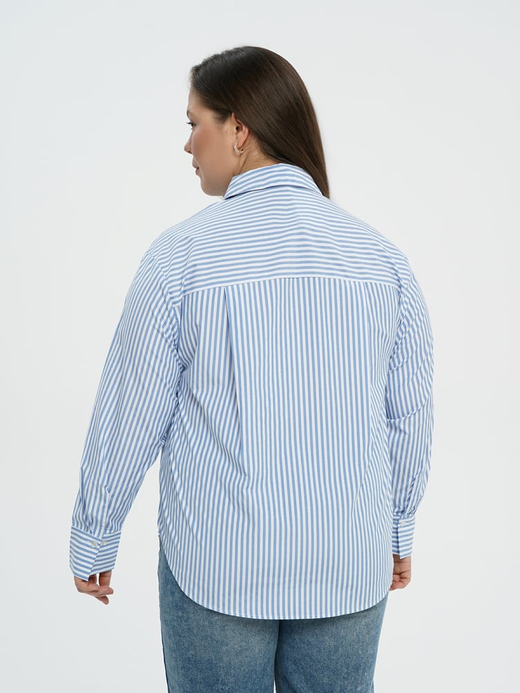 Классическая рубашка в полоску Plus Size