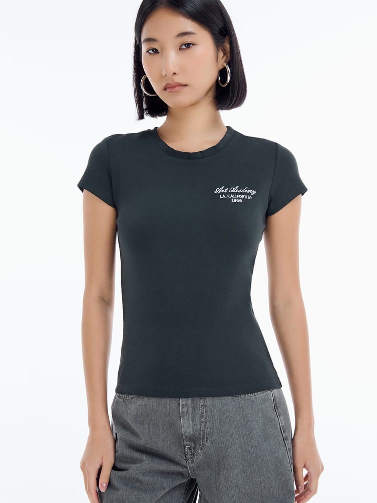 Облегающая футболка с вышитой надписью