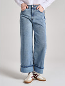 Джинсы широкие с подворотами