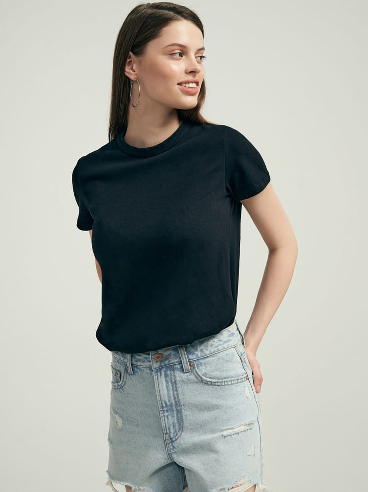 Плотная базовая свободная футболка