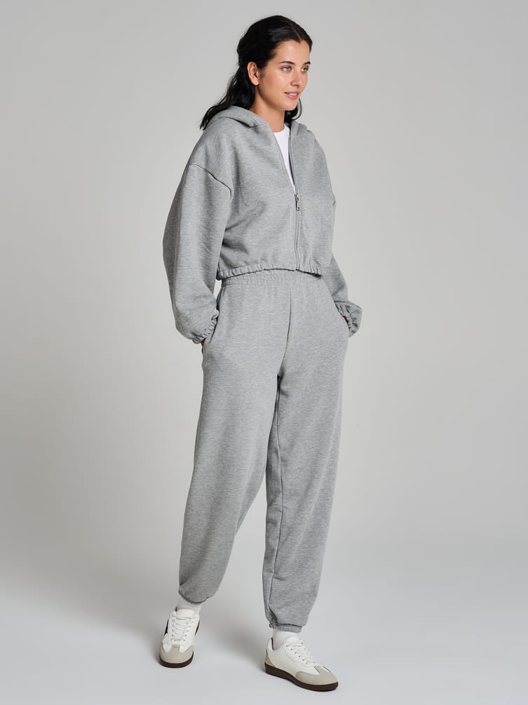 Трикотажные брюки джоггеры с высокой талией