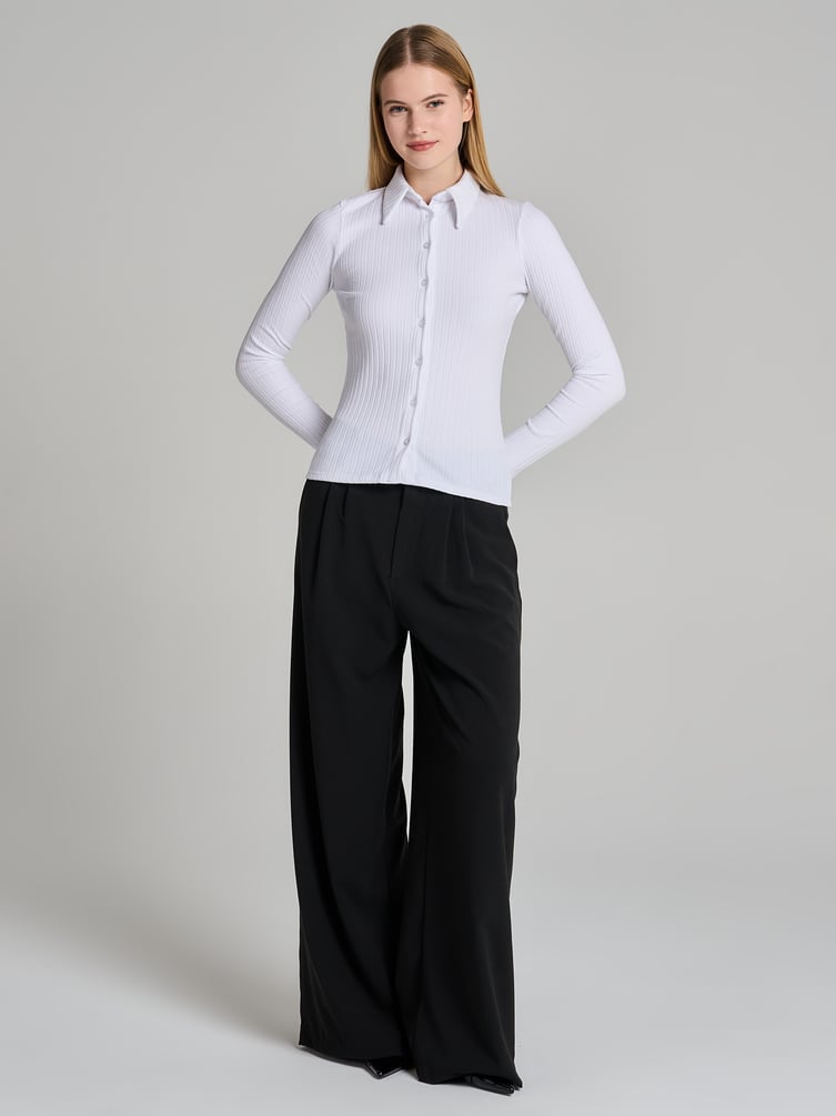 Кардиган в рубчик на пуговицах