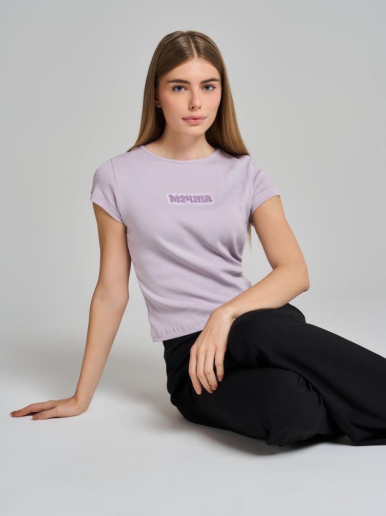 Футболка приталенная с надписью