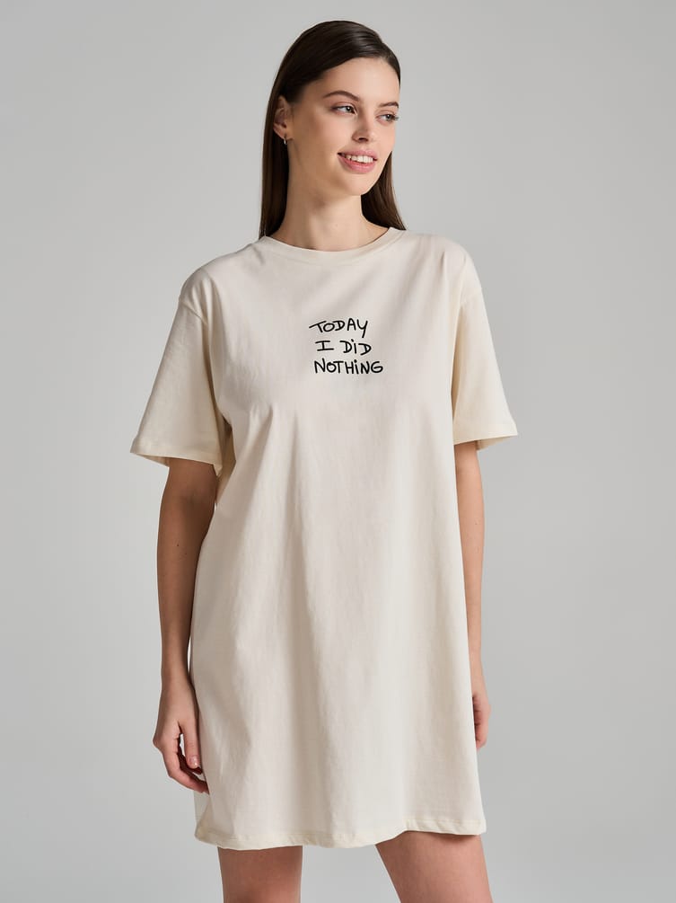 Ночная сорочка из хлопка с надписью