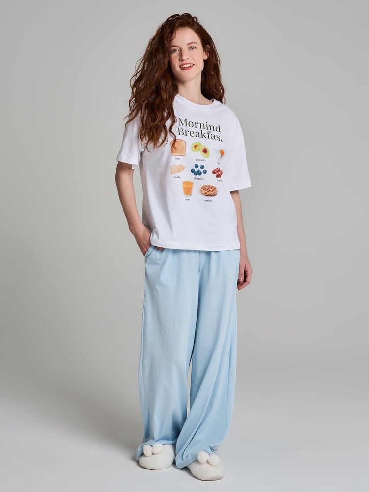 Пижама из хлопка с футболкой и брюками