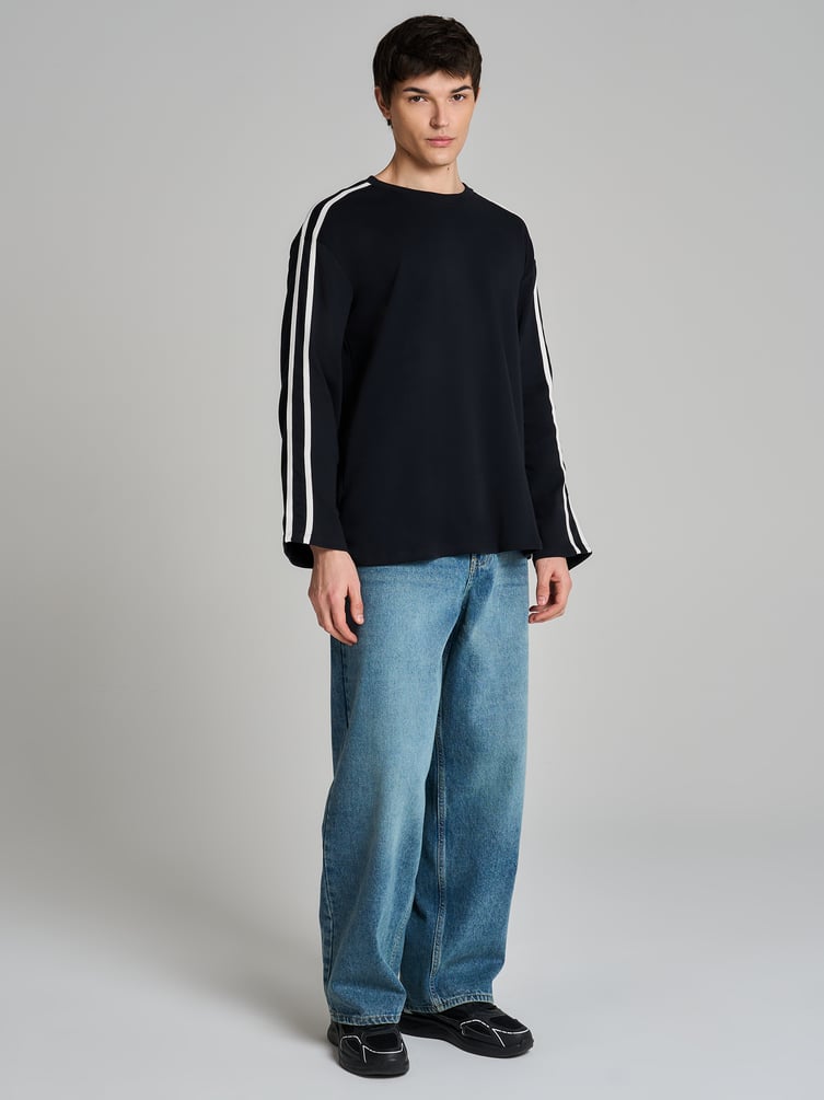 Лонгслив спортивный с лампасами