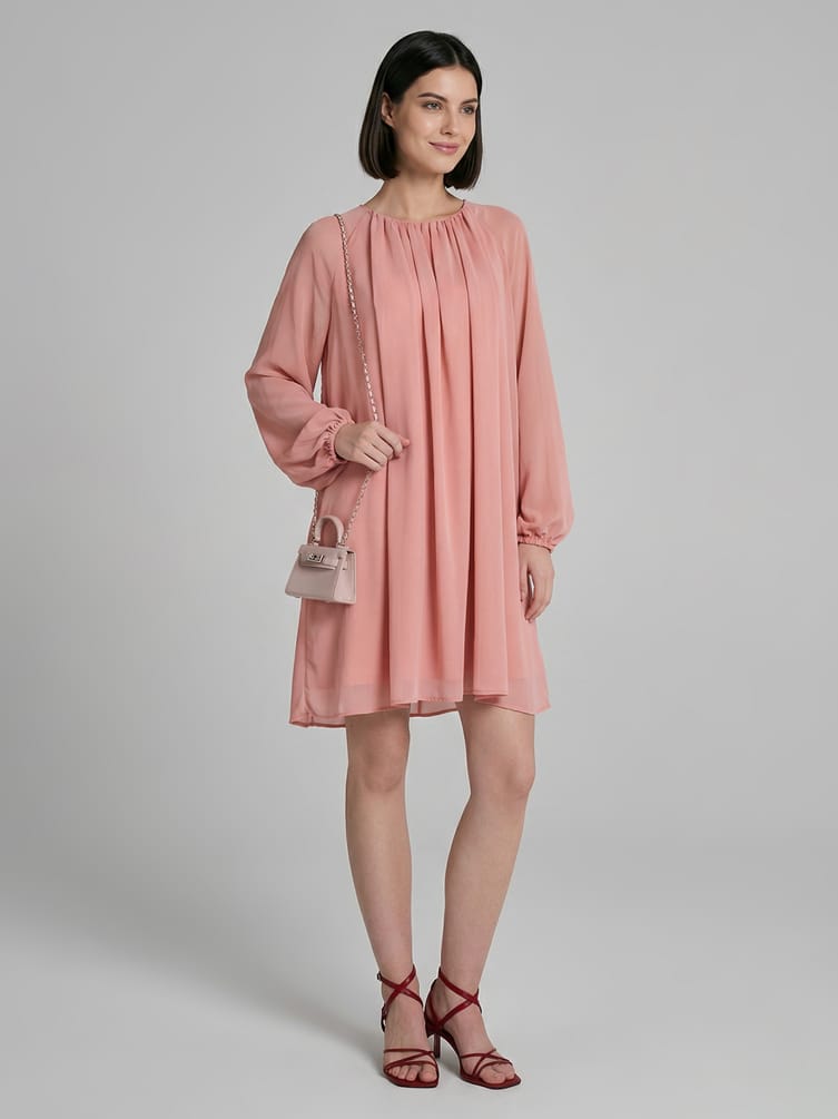 Платье мини шифоновое