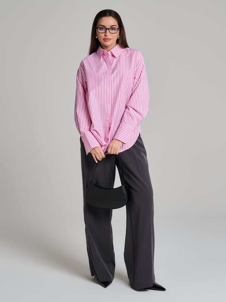 Удлиненная рубашка в полоску