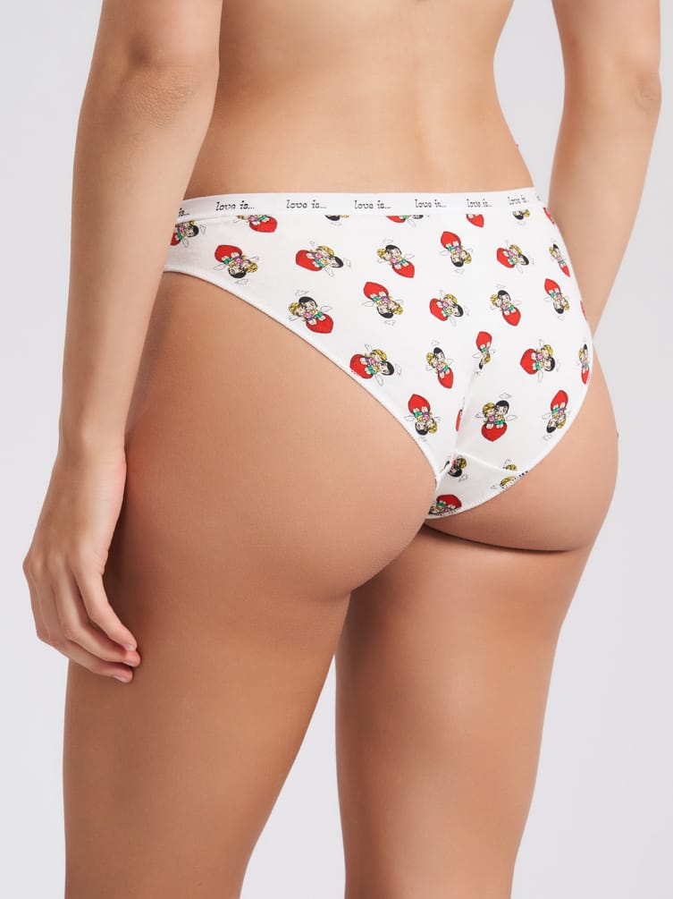 Трусы 3 шт слипы с принтом Love is