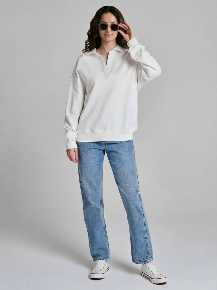 Свитшот-поло без начеса