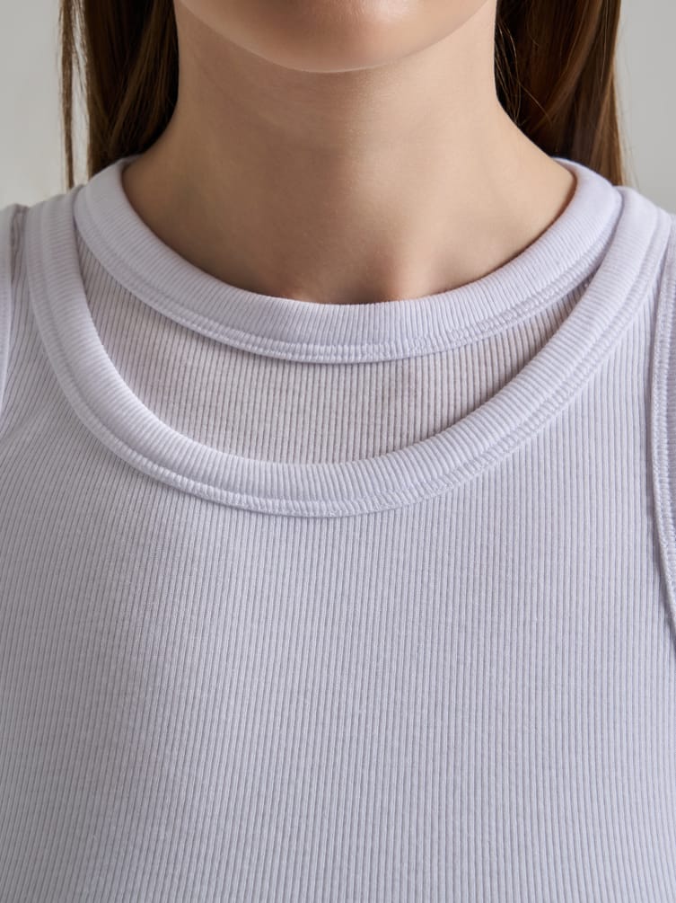 Лонгслив с майкой в рубчик