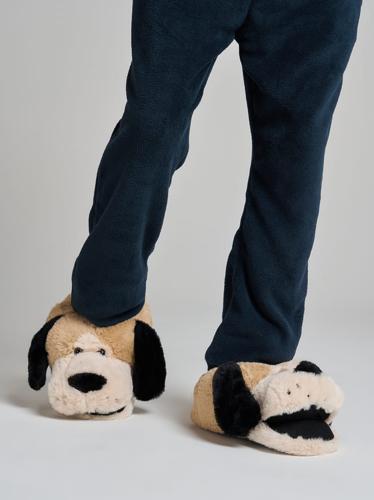 Плюшевые тапки собаки