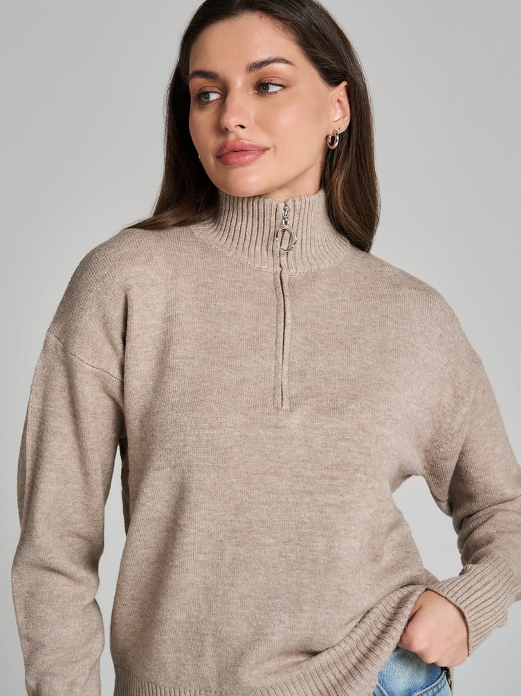 Свитер с горлом на молнии