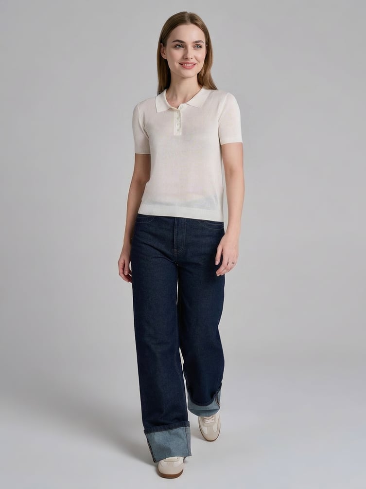 Джемпер трикотажный с коротким рукавом