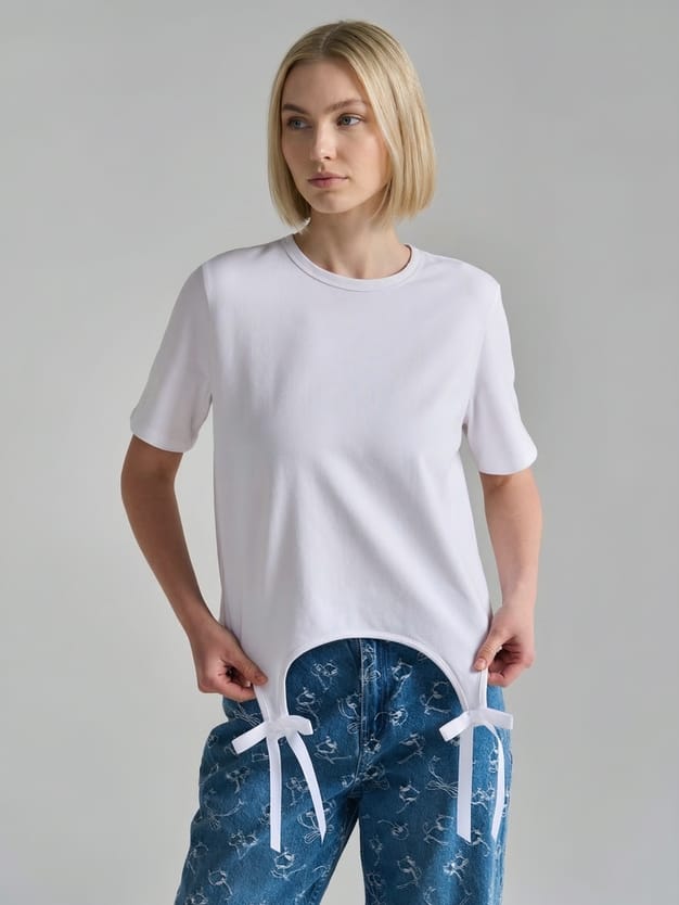 Футболка нарядная с бантиками