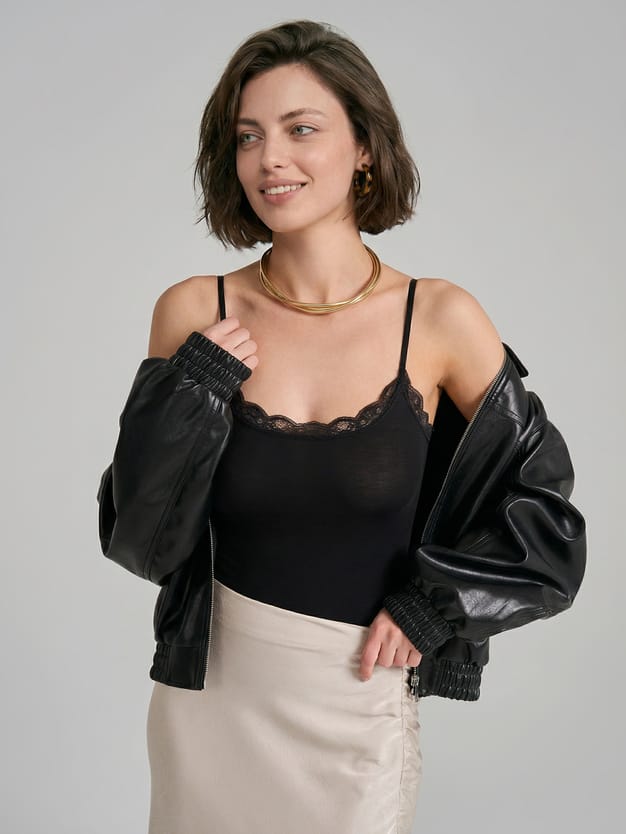 Боди-майка с кружевом