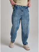 Джинсы багги с вареным эффектом