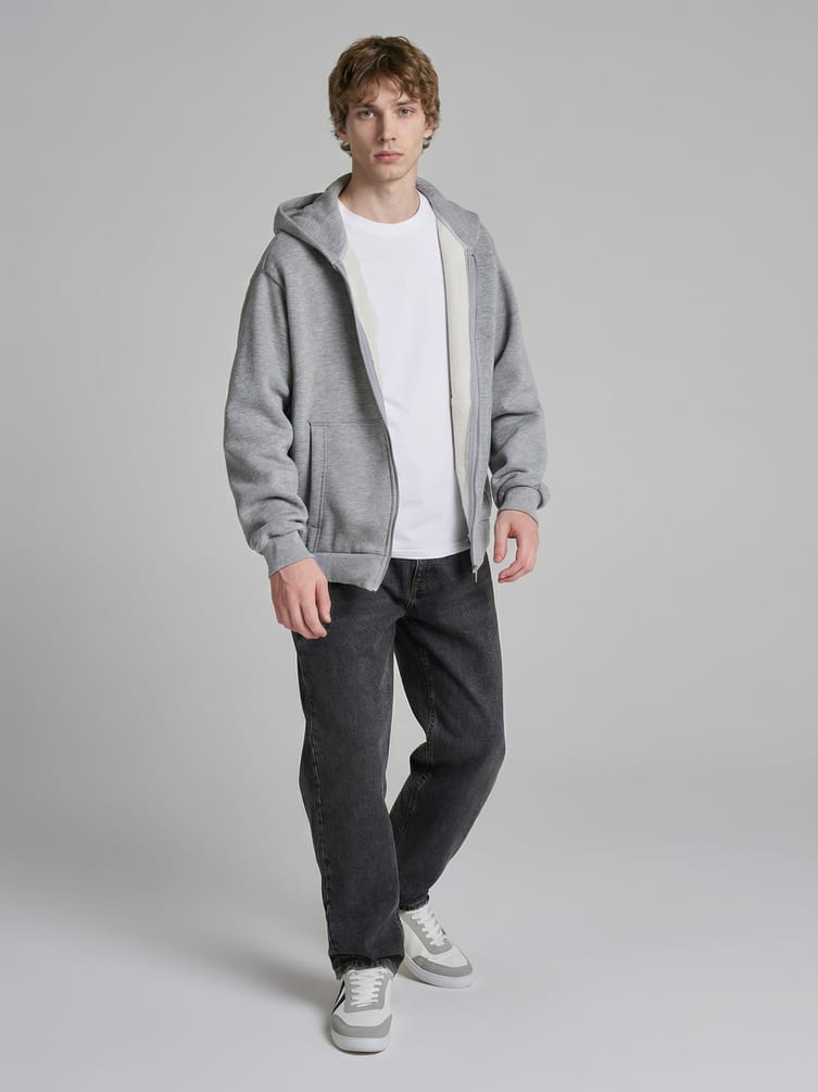 Утепленное zip-hoodie толстовка с начёсом