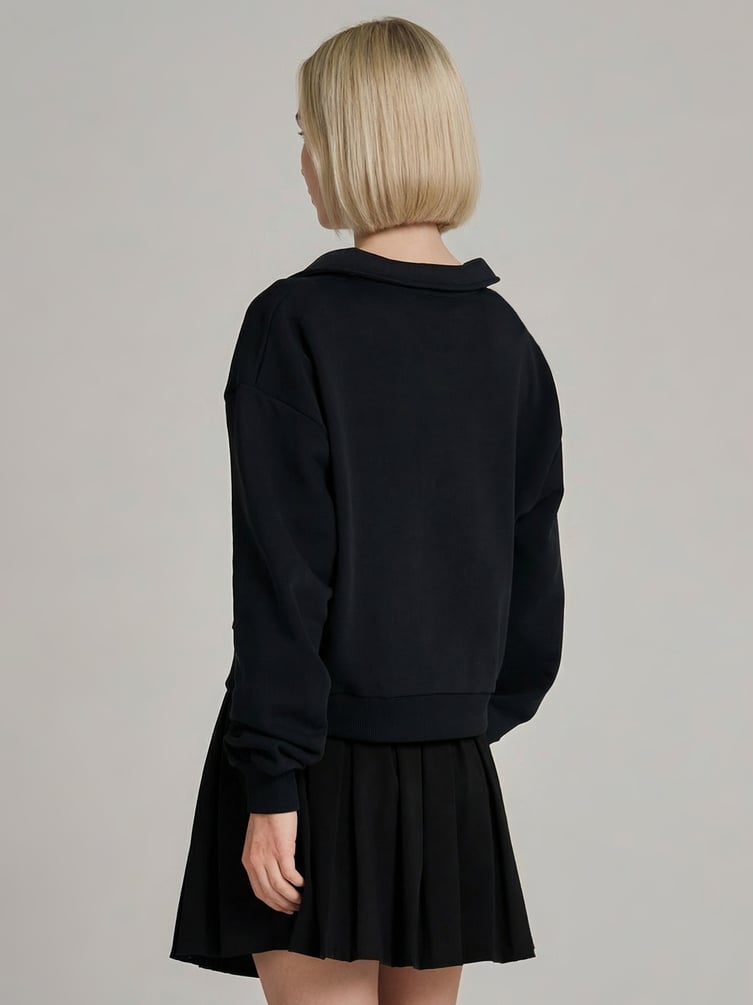 Свитшот без начеса с воротничном