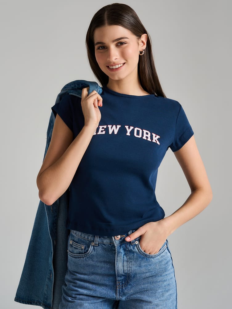 Футболка из хлопка с надписью New York