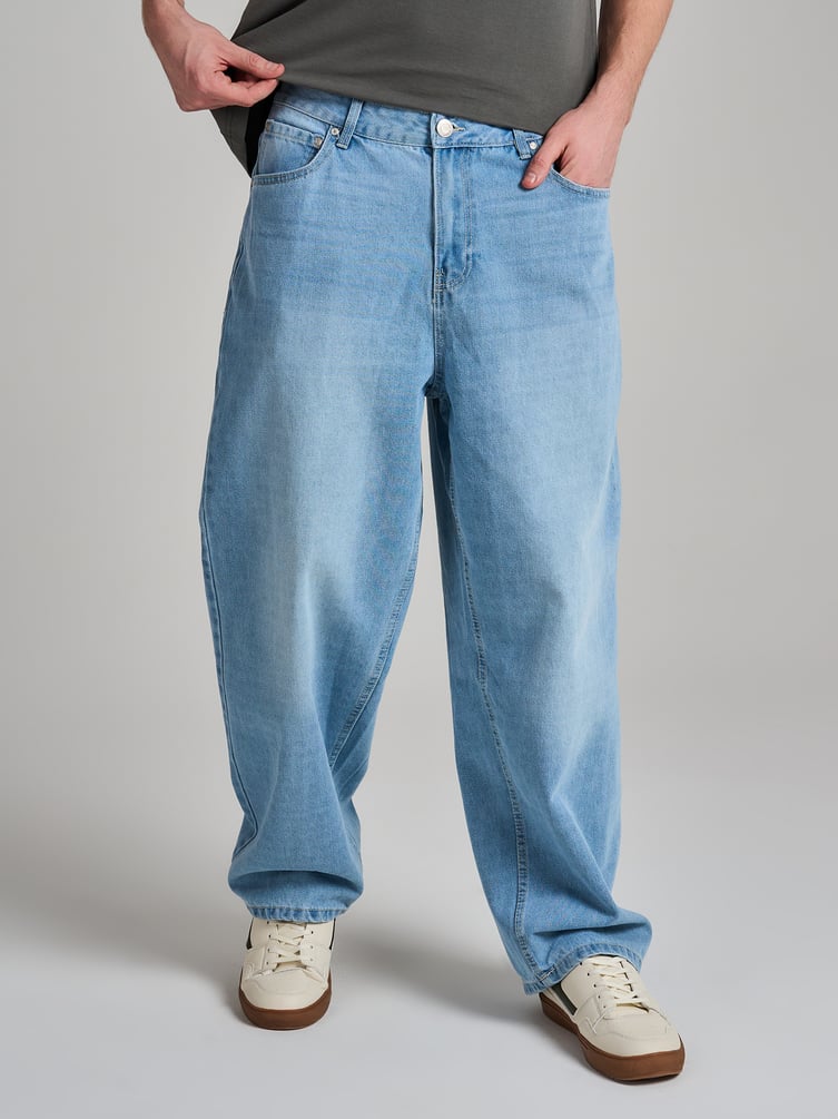 Джинсы багги широкие