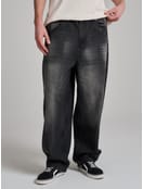 Джинсы багги с вареным эффектом