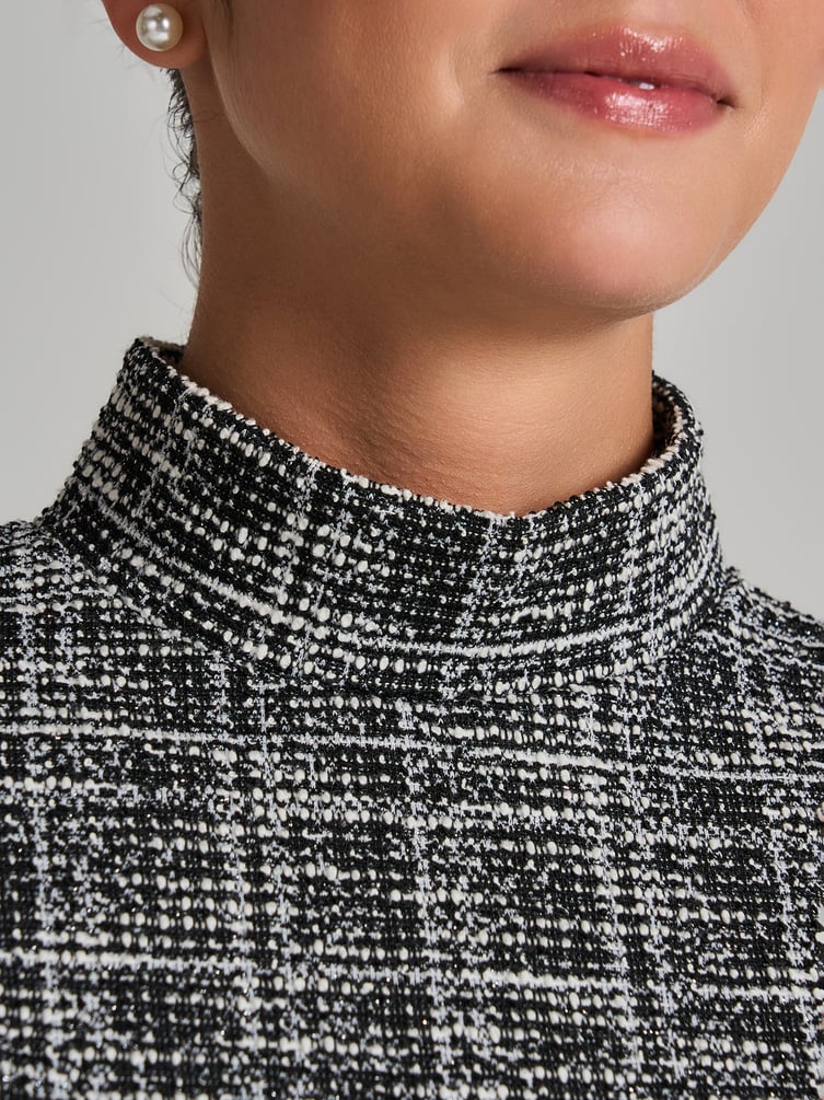 Твидовое мини платье с люрексом