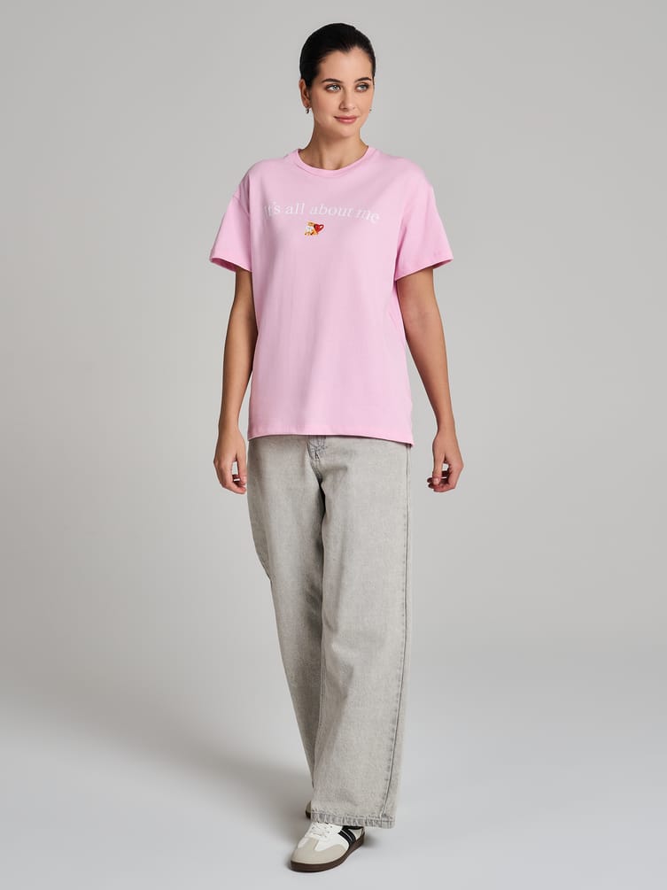 Футболка оверсайз с принтом на спине