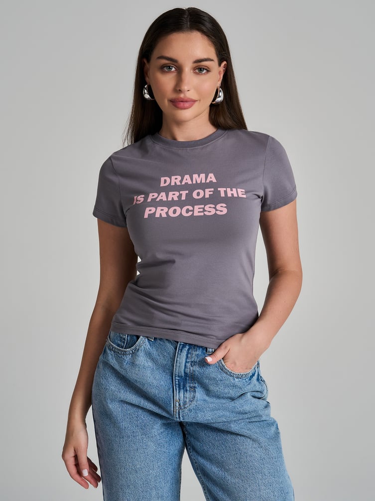 Футболка облегающая с надписью