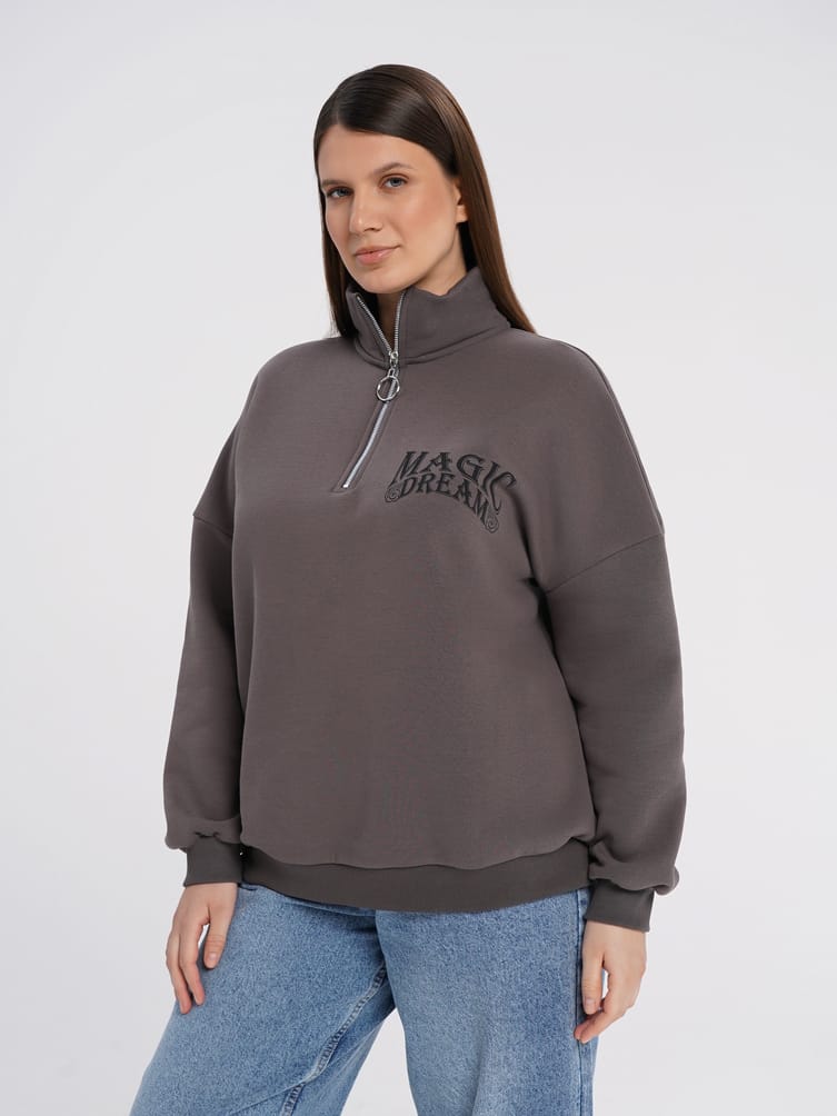 Толстовка олимпийка Plus Size с надписью